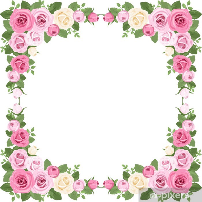 700x700 Vintage Roses Frame Vector Illustration Wall Mural Pixers