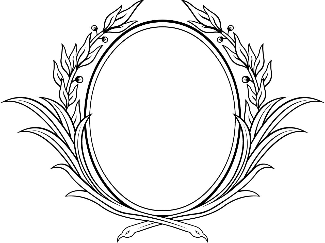 1280x957 Decorative Oval Floral Vector Frame Free Download