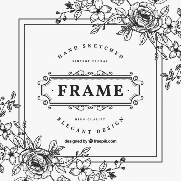 Black And White Vintage Flower Frame Vector Free Download 626x626 Black And White Vintage Flower Frame Vector Free Download