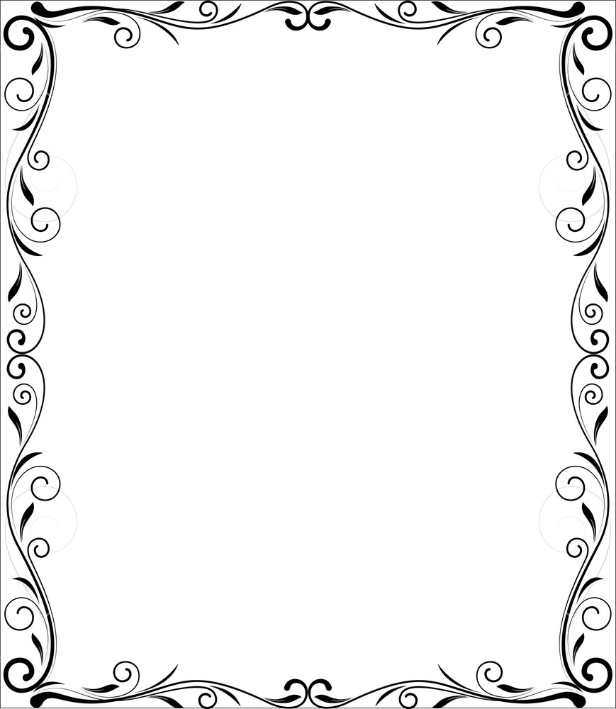 869x1000 Flourish Frame Vector Design Royalty Free Stock Image
