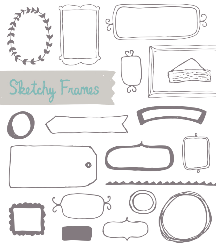 700x800 Hand Drawn Frame Vector