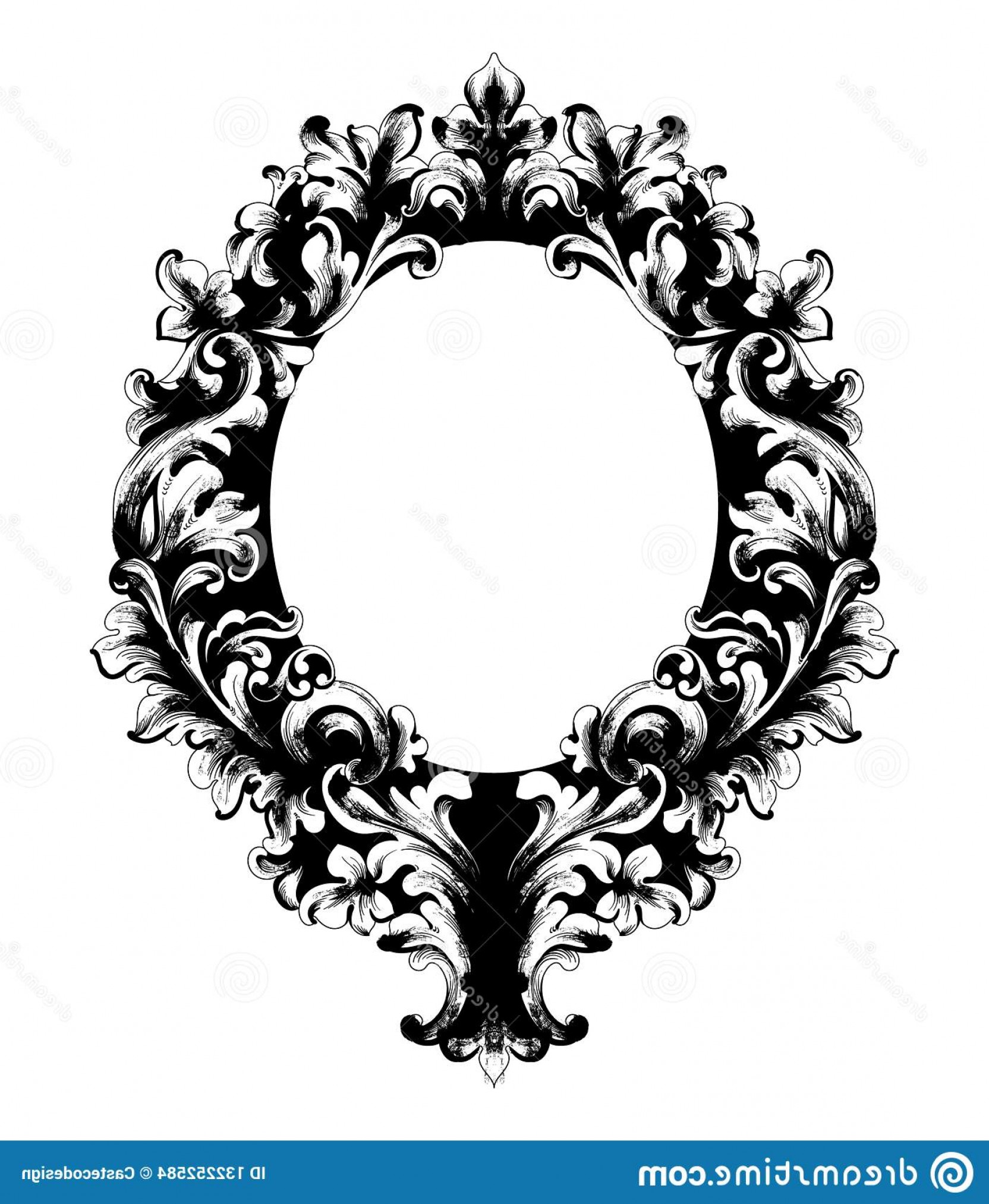 1664x2026 Rococo Ornamented Mirror Frame Vector Victorian Border Monogram