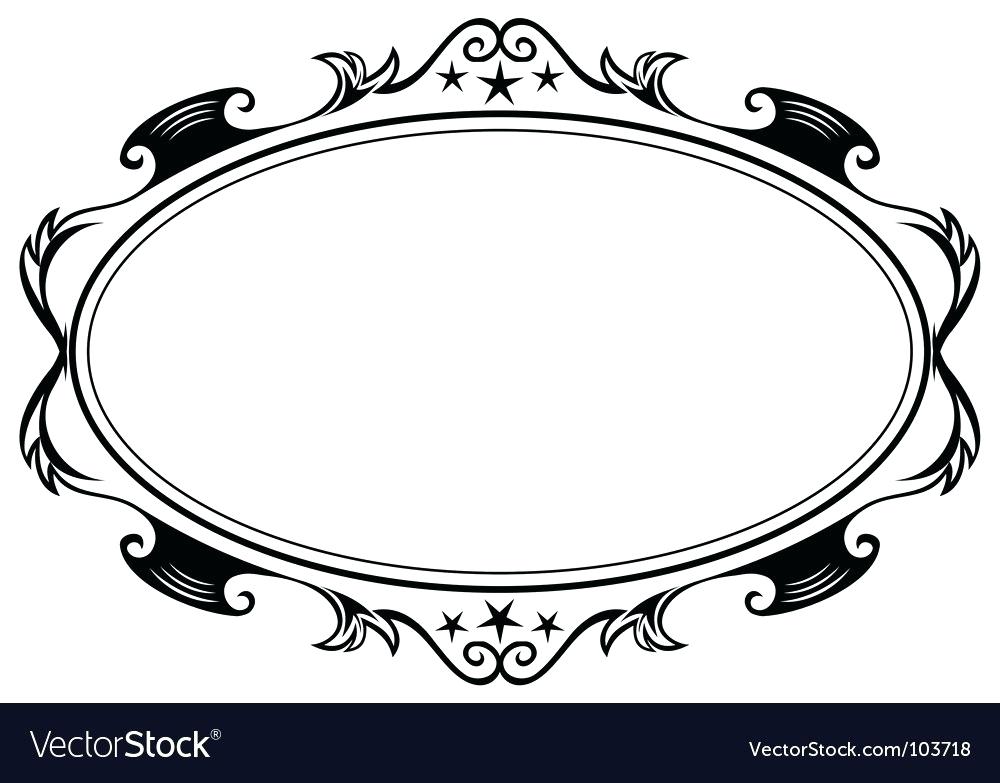 1000x783 Oval Picture Frame Vector