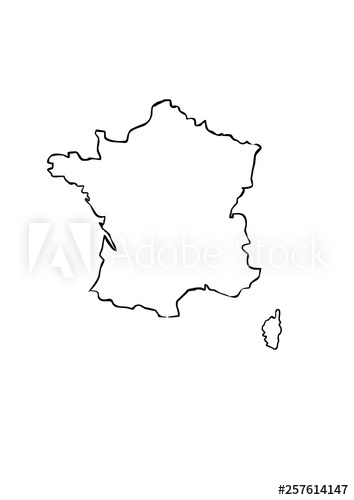 354x500 France Outline Map