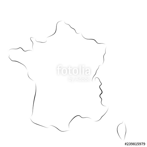 500x500 France Outline Map Of The Country Made
