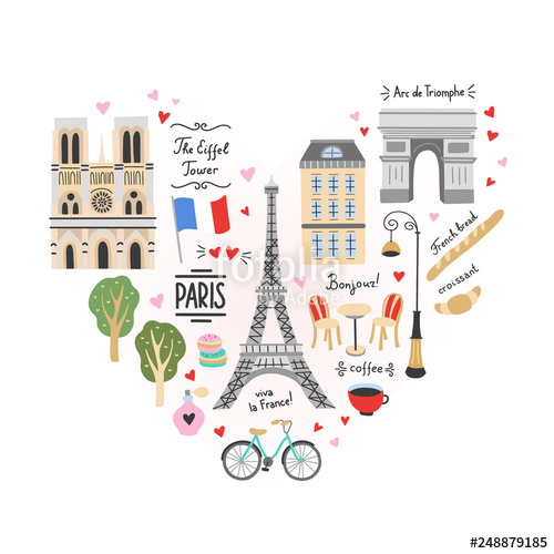 500x500 Paris City Travel Illustrations France Vector Symbols And Icons