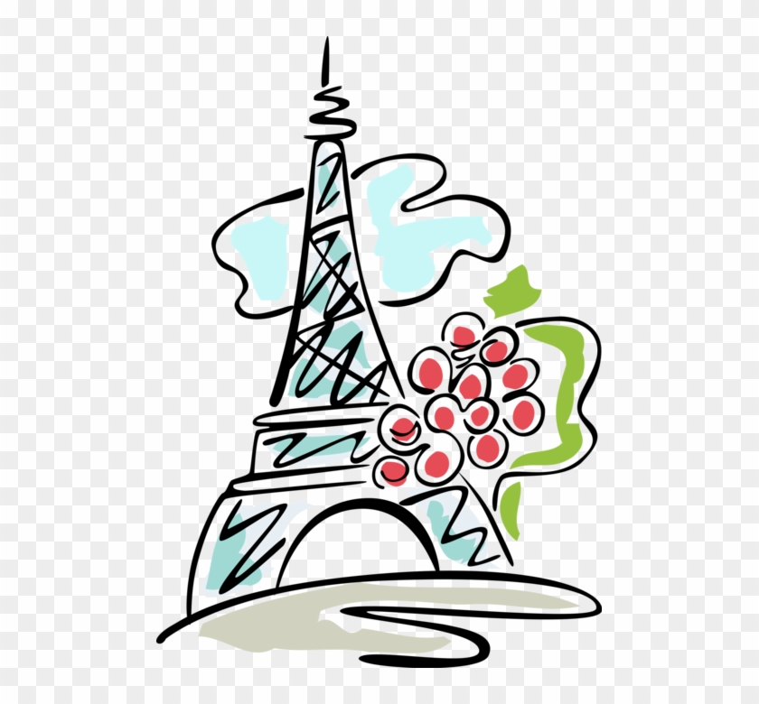 840x780 Vector Illustration Of Eiffel Tower, Paris, France