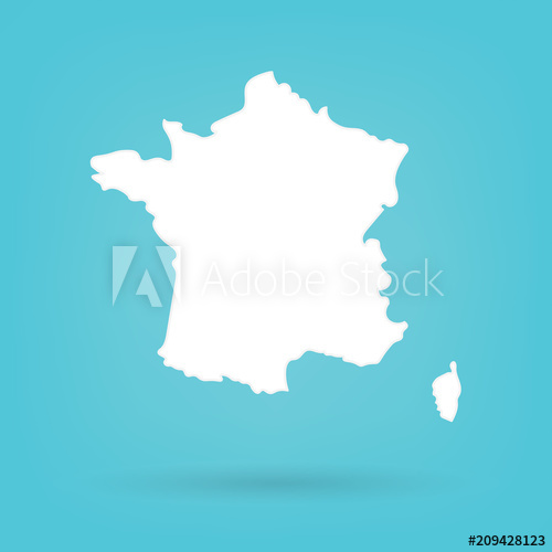 500x500 Abstract White Map Of France Vector Illustration