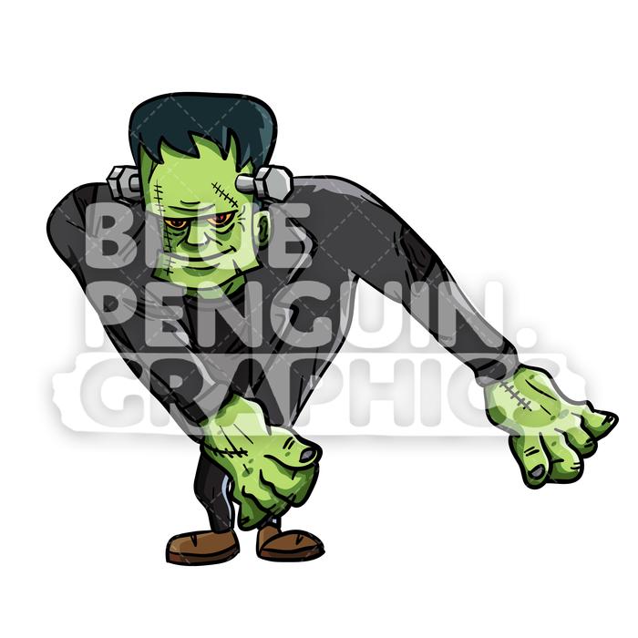 700x700 Frankenstein Floss Dance Vector Cartoon Clipart Illustration