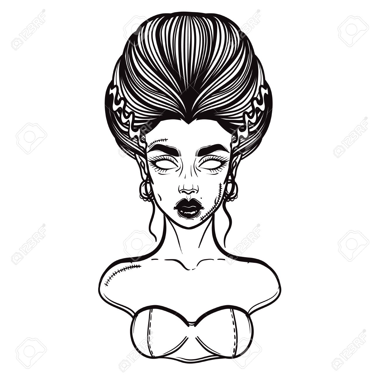 1300x1300 Halloween Bride Of Frankenstein Clipart