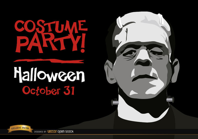 812x570 Halloween Invitation Party Frankenstein's Monster