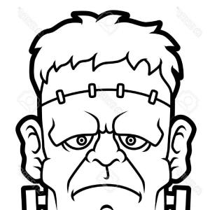 300x300 Photostock Vector Cartoon Frankenstein Head Line Art Hoodamathrun