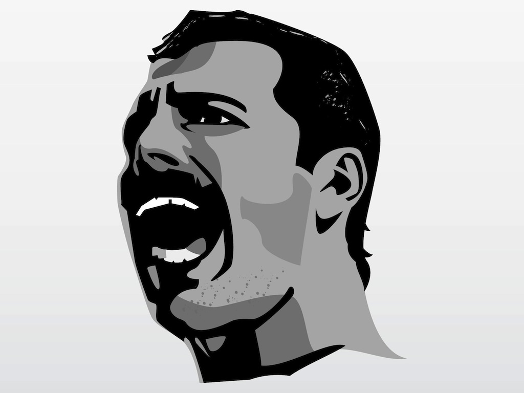 1024x768 Singing Freddie Mercury Vector Art Graphics