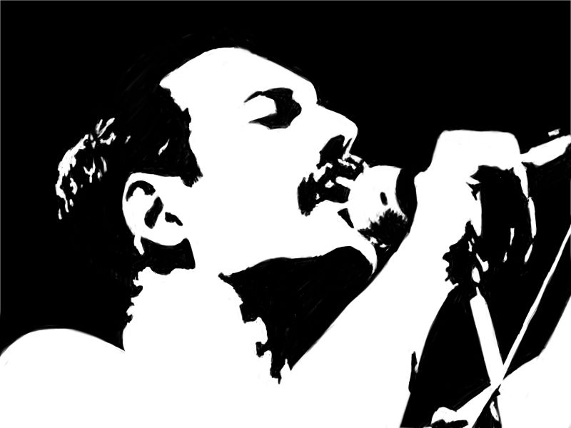 800x600 Black And White Silhouette Frrddie Mercury Freddie Mercury