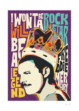 272x383 Freddie Mercury Pop Art Vector Art Print