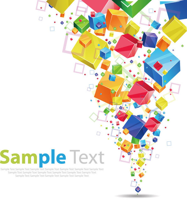 597x640 Free Vectors Floating Colorful Cubes Background The Vector Art