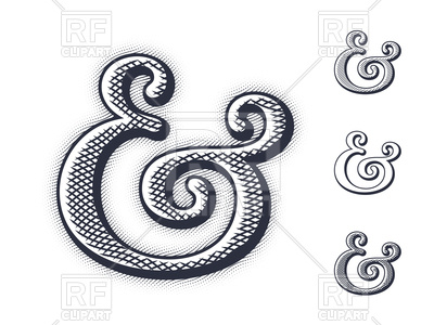 400x300 Elegant Stylized Ampersand Symbols With Different Textures Vector