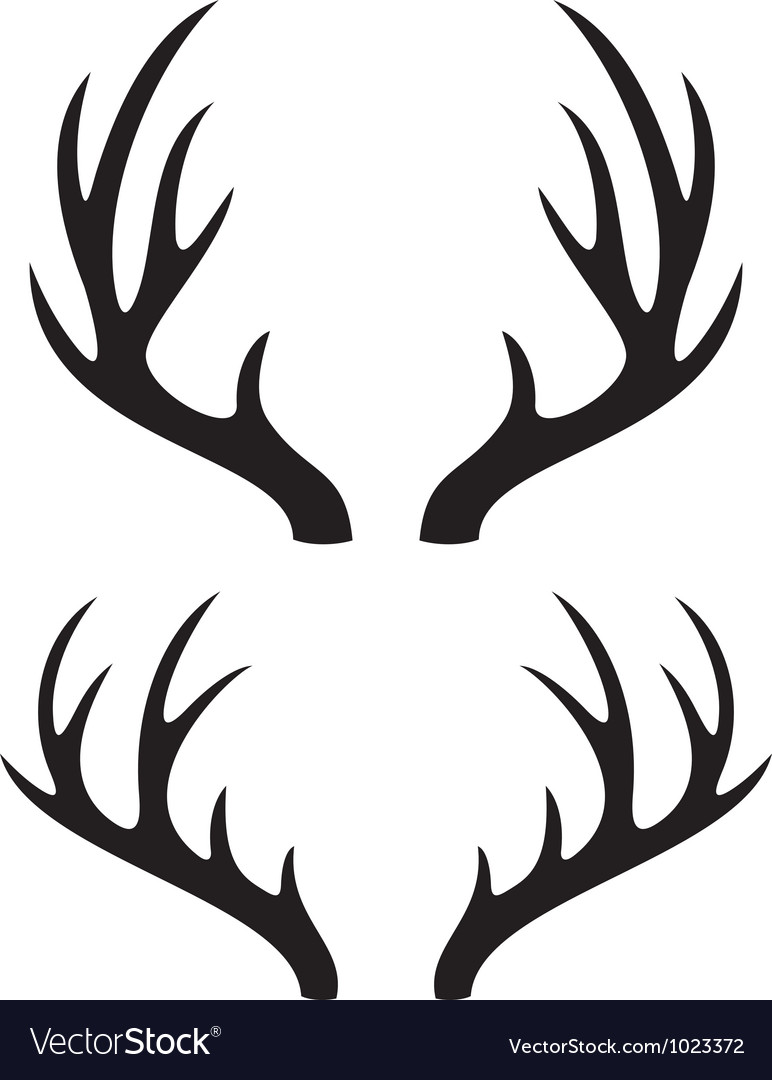 772x1080 Deer Antlers Silhouette Vector