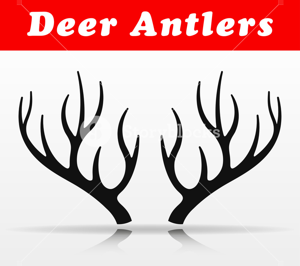 1000x888 Illustration Of Black Deer Antlers Vector Design Royalty Free