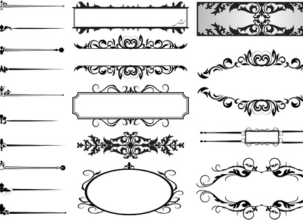 440x320 Art Deco Borders And Dividers, Vector Vintage Elements Dividers