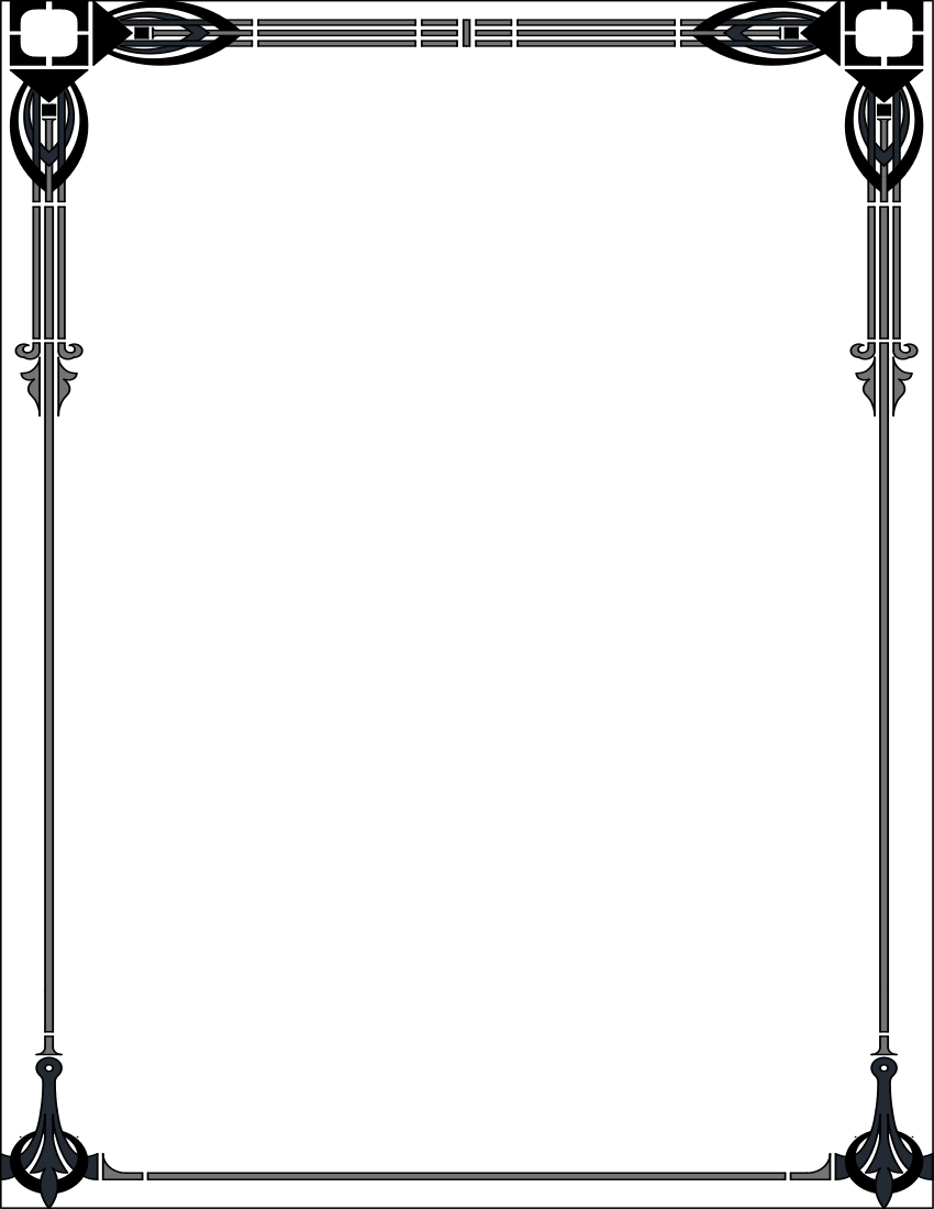 850x1100 Free Download Art Deco Border Clipart For Your Creation Art