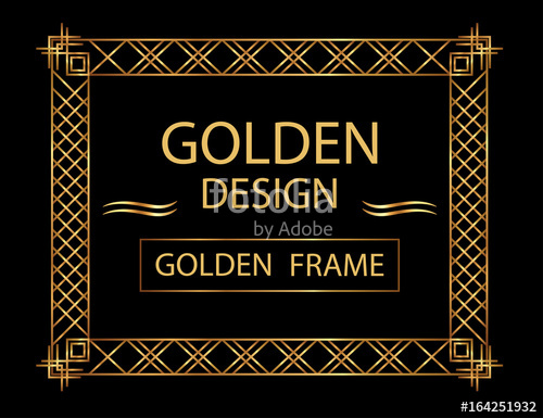 500x385 Golden Frame Border Art Deco Vector Stock Image And Royalty