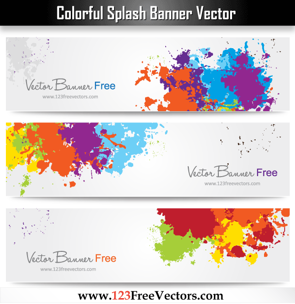 600x618 Colorful Splash Banner Vector Download Free Vector Art Free