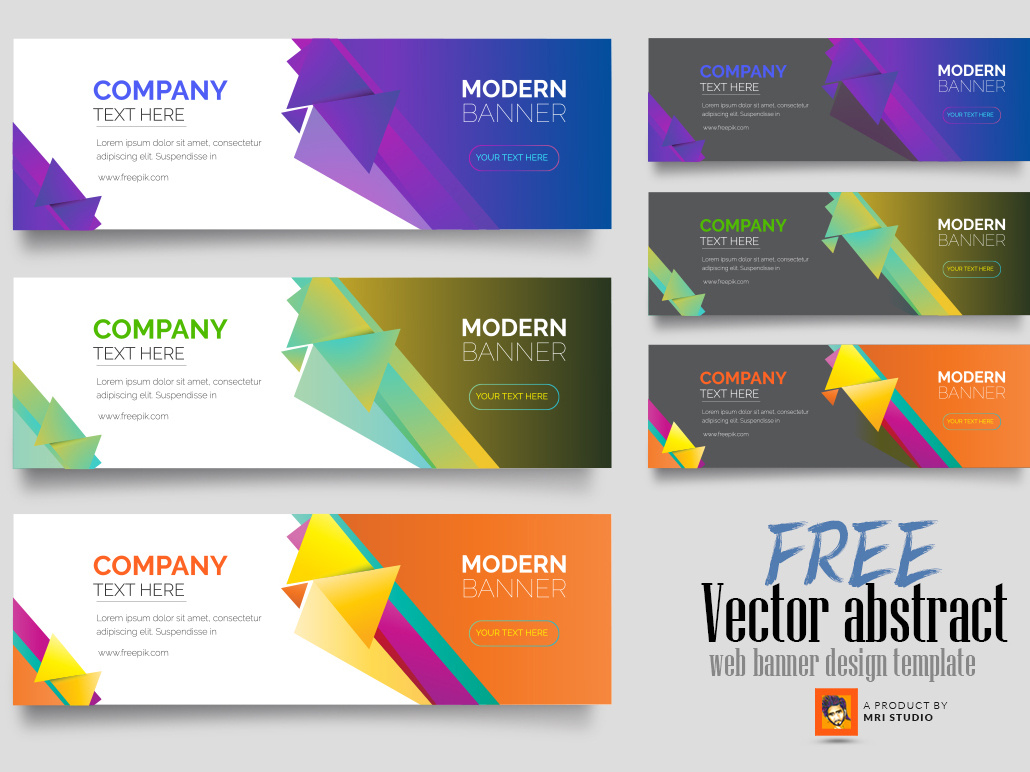 1030x772 Free Vector Abstract Web Banner Design Template
