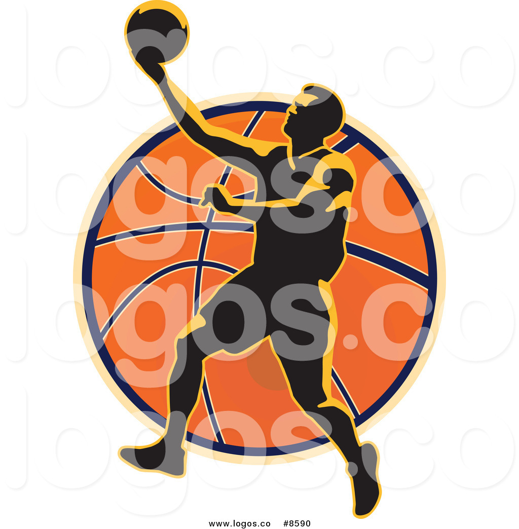 1024x1044 Royalty Free Clip Art Vector Logo Of A Basketball Player Over