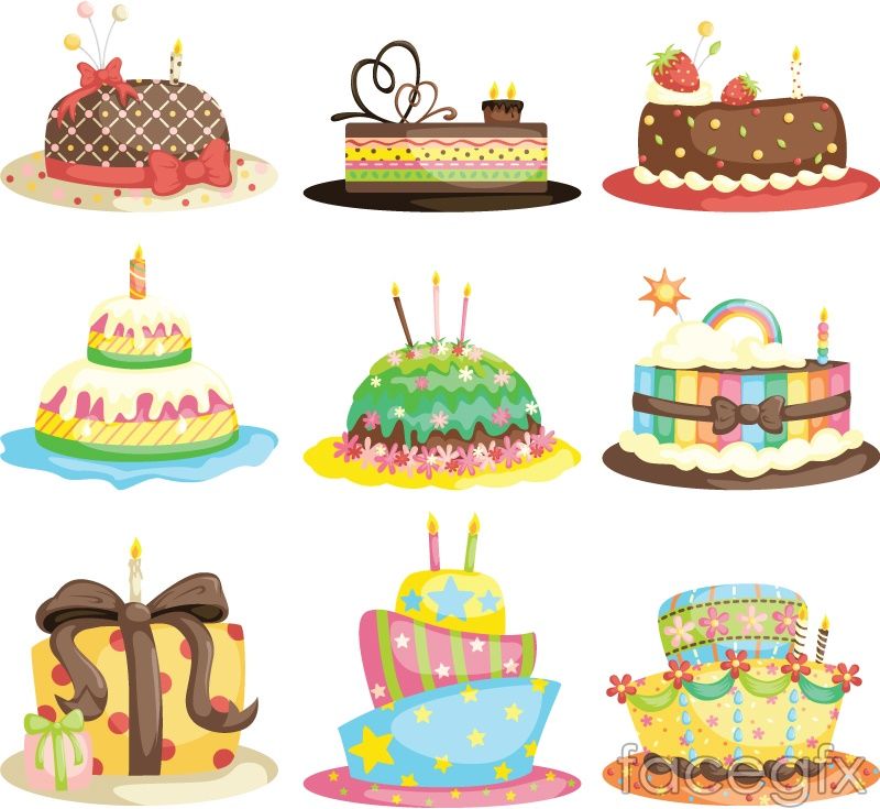 800x735 Cartoon Birthday Cake Vector Design Birthday Cake Illustration
