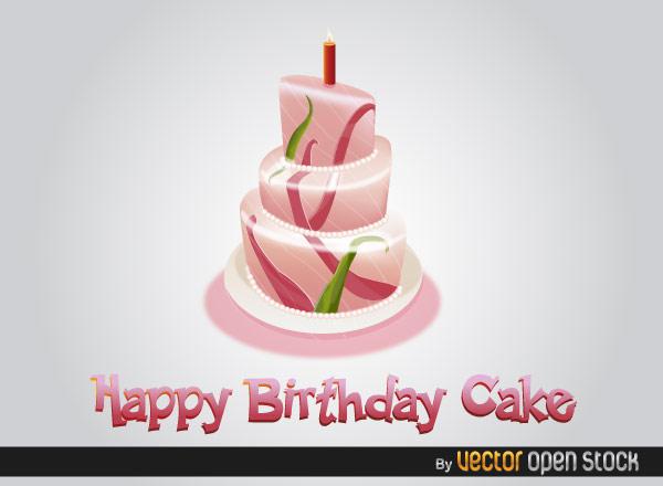 600x440 Free Happy Birthday Cake Vector