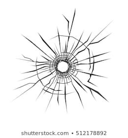 260x280 Bullet Hole In Glass White Background Illustration Ink!