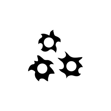450x450 Bullet Hole Flat Vector Icon Simple Black Symbol On White