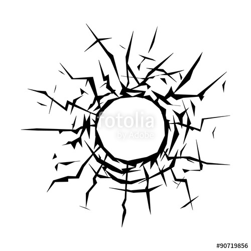 500x500 Bullet Hole On A Window Flat Icon For Apps And Websites Stock