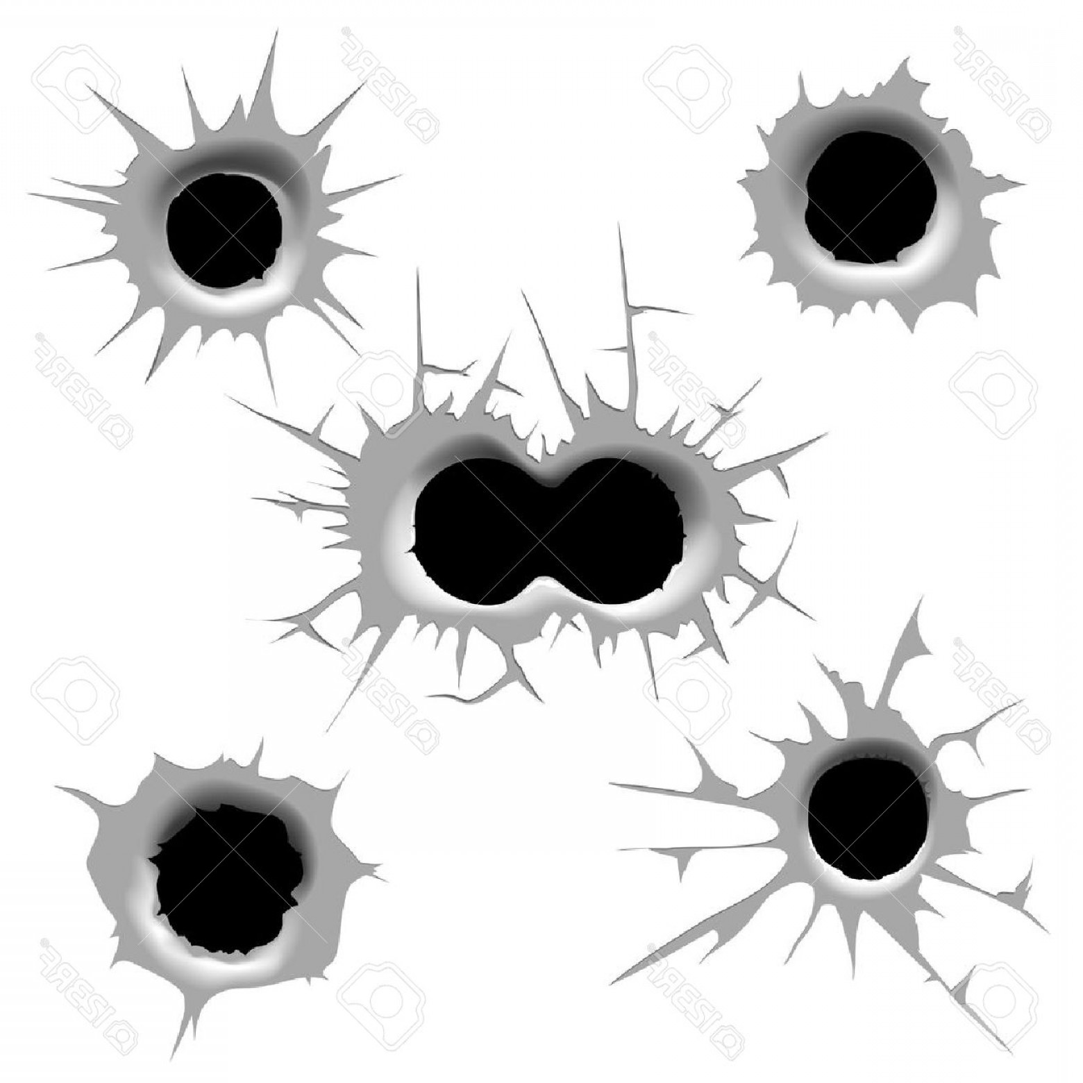 1560x1560 Photostock Vector Vector Bullet Hole Single And Double Bullet