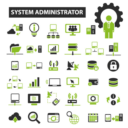 500x500 Business Icons Black With Green Vector Free Download