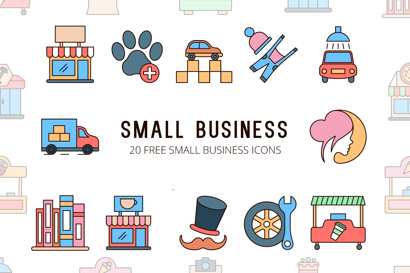 1440x960 Small Business Vector Free Icon Set