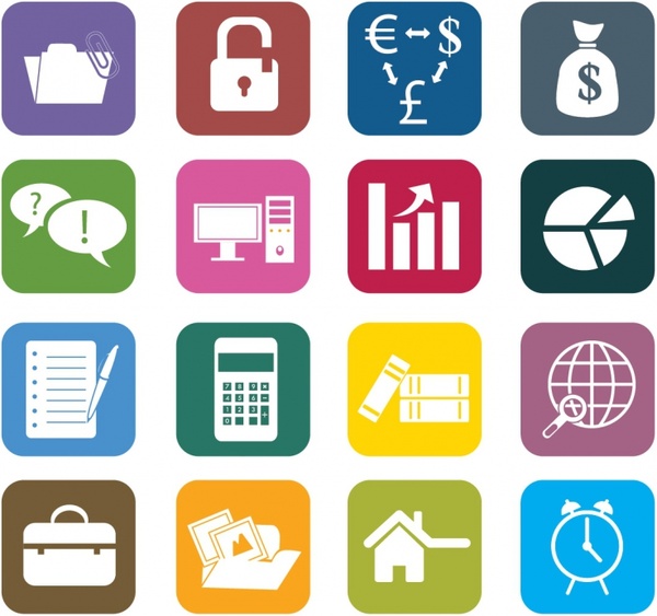 600x563 Business Color Icons Free Vector In Adobe Illustrator