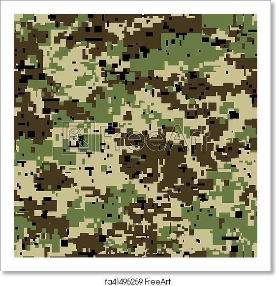 561x581 Free Art Print Of Digital Pixel Camouflage Seamless Pattern