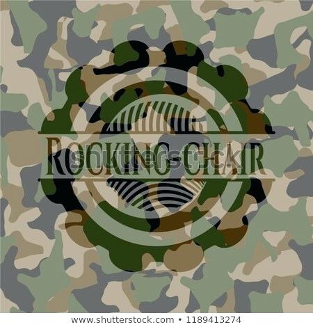 450x470 On Pattern Camo Rocking Chair Stock Vector Royalty Free Lawn