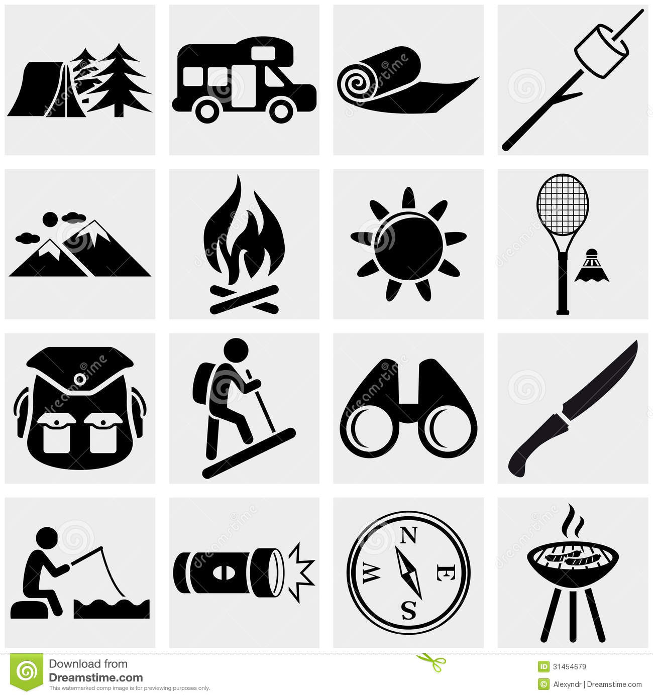 1300x1390 Vector Camping Icons Images