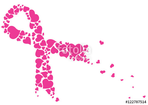 500x354 Pink Ribbon Made Of Hearts Vector Breast Cancer Ribbon Awareness