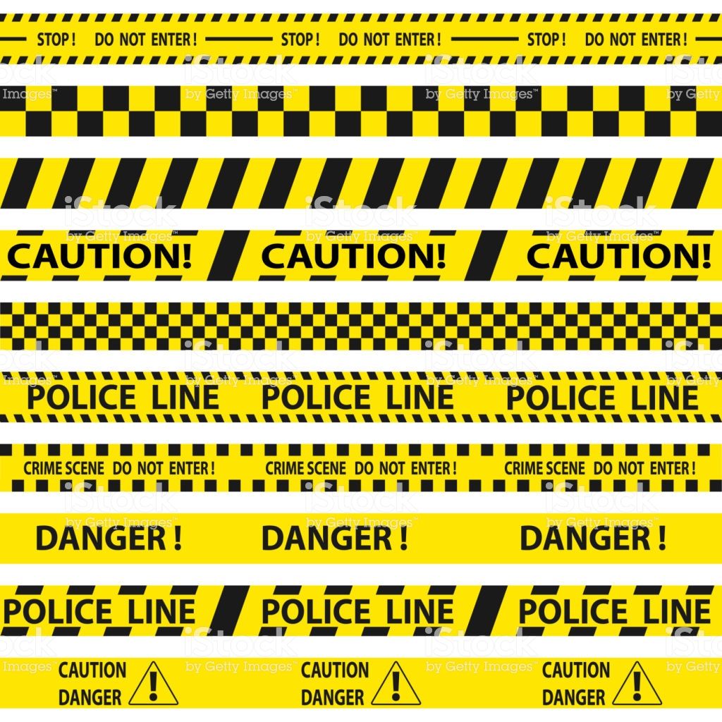 1024x1024 Police Tape Flat Design, Vector Illustration, Vector Atomic