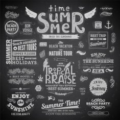 235x235 Chalkboard Summer Vector Elements Free Image