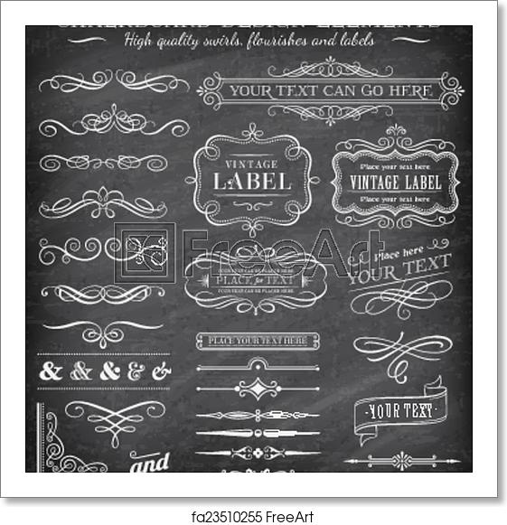561x581 Free Art Print Of Vector Vintage Chalkboard Labels An Big