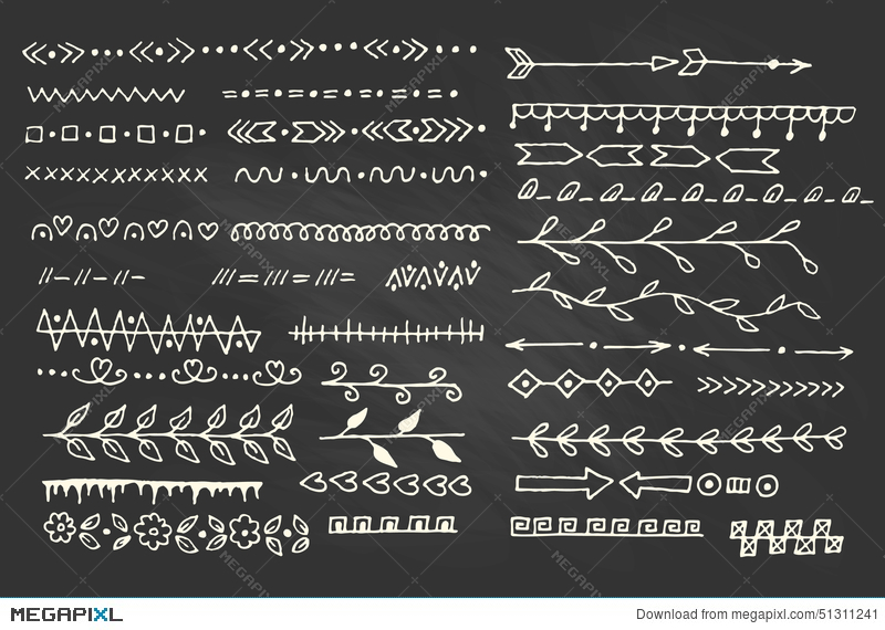 800x570 Vector Elements On The Chalkboard Illustration