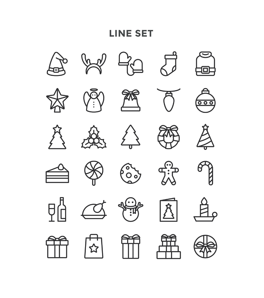 900x1016 Free Christmas Icons Vector Pack