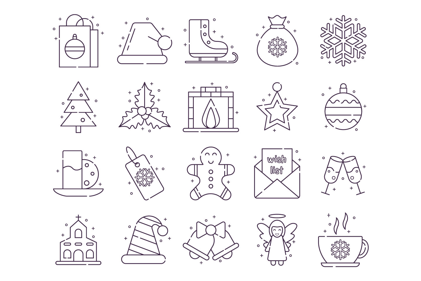 1440x960 Set Of Free Christmas Icons Vector