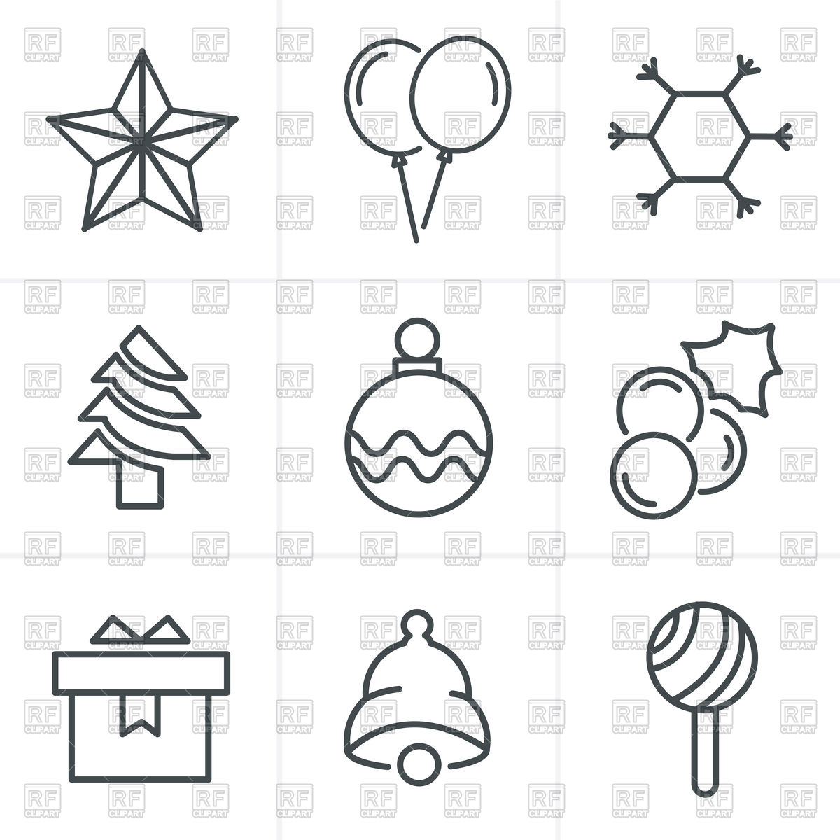 1200x1200 Christmas Icons Set Vector Image Of Holiday Iconmama