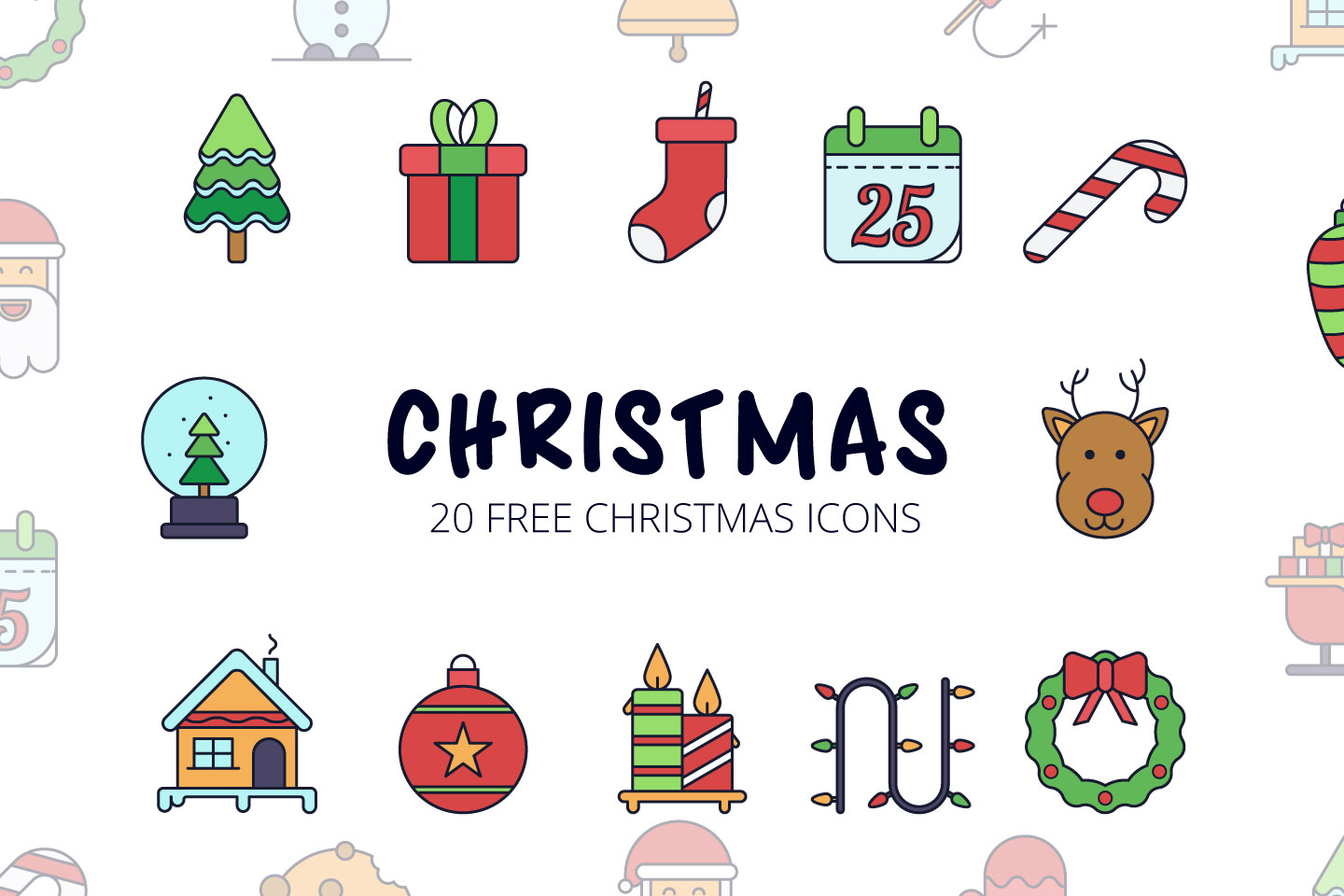1440x960 Christmas Vector Free Icon Set
